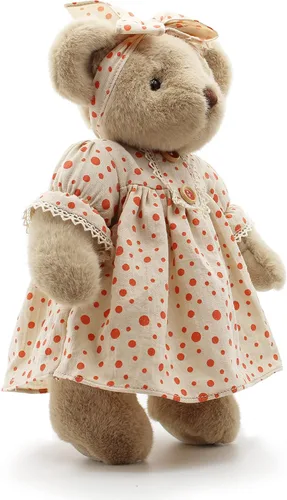 Vista 6 de suepcuddly Oso de Peluche Articulado Animales de Peluche Pequeño Juguete de Peluche Suave con Tela (Naranja 13 Pulgadas)