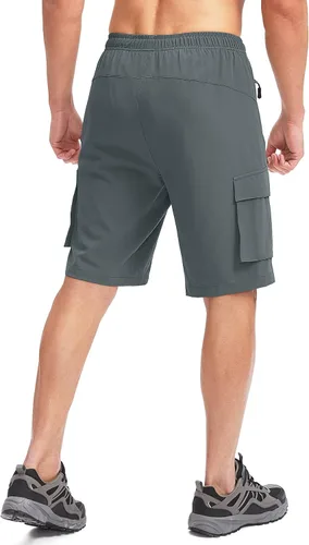 Vista 3 de Bikewa Pantalones cortos de ciclismo de montaña para hombre, con acolchado 3D, ajuste holgado, con bolsillos con cremallera
