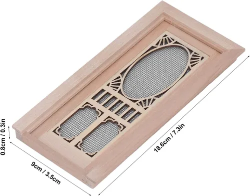 Vista 3 de 1:12 Mini modelo de muebles de casa de muñecas, puerta de pantalla para casa de muñecas, abedul para puertas de casa de muñecas DIY