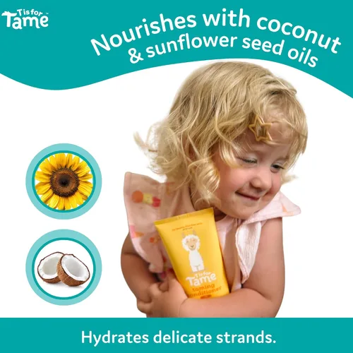 Vista 4 de T is for Tame - Acondicionador domesticante para niños – Acondicionador natural para cabello rizado con aceite de coco y girasol – Desenreda