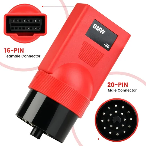 Vista 5 de Autel Adaptador de Diagnóstico Original BMW de 20 Pines, Conector Macho OBD1 de 20 Pines a Hembra OBD2 de 16 Pines para BMW de 20 Pines, Funciona