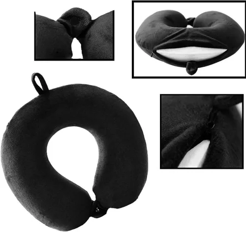 Vista 2 de GDEOUP Almohada de viaje - Almohada cervical de espuma viscoelástica, almohada de apoyo para el cuello, lujosa compacta y ligera de empaque rápido