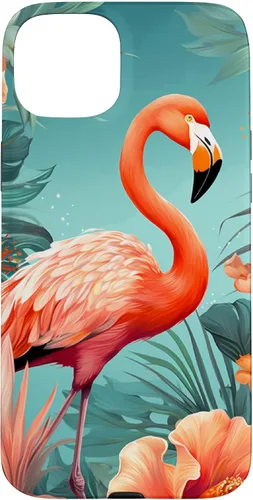 Vista 9 de Tropical Pink Flamingo Teal Orange Wildflower Palm Leaves Case for iPhone 17