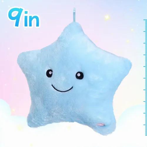 Vista 4 de WEWILL - Juguetes de peluche LED de 9 pulgadas, estrella brillante Azul