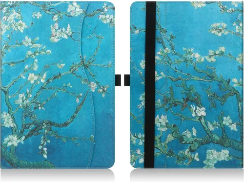 Vista 7 de HGWALP Funda universal para tablet de 9, 9.7, 10.1, 10.2, 10.5, 10.9 y 11 pulgadas, funda para tablet con múltiples ángeles de visión con correa