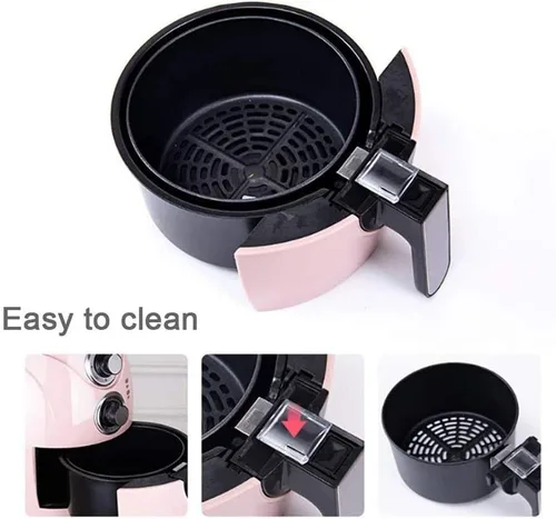 Vista 7 de 2.5L Air Fryer Household Oil-free, Timer & Temperature Control, Oil-Free, Non Stick Fry Basket, Dishwasher Safe Parts(Black)