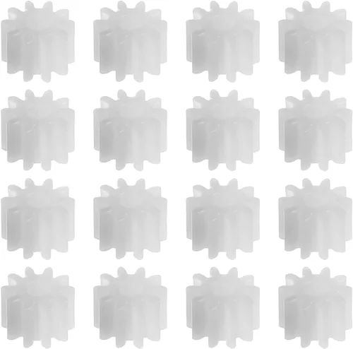 Vista 10 de Bettomshin 10 unids engranaje de plástico 082A 0.5 módulo polea eje de correa robot RC motor mano DIY piezas mecánicas kit blanco