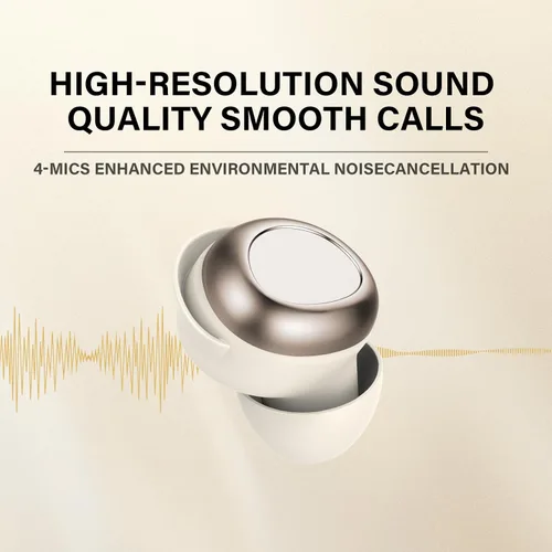 Vista 5 de Rulefiss Auriculares inalámbricos, ENC 40 dB con cancelación de ruido, 45 horas de reproducción, Bluetooth 5.4, controladores de 0.394 in con 5