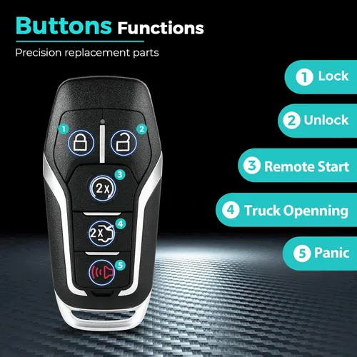 Vista 4 de HelloAuto Funda para Llavero Compatible con Ford Mustang Fusion Edge Explorer F150 F250 F350 2013-2017, para Lincoln MKZ MKC Funda de Reemplazo