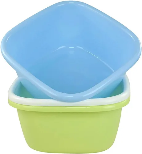 Vista 3 de Bandeja cuadrada de plástico, lavabo, 16 cuartos de galón, 3 paquetes