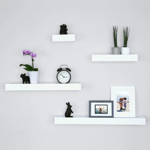 Vista 11 de Ballucci Estantes flotantes modernos de 24 pulgadas, juego de 2 repisas de madera para montaje en pared de guardería, sala de estar, baño, cocina