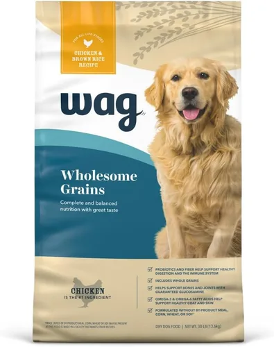 Vista 13 de Marca Amazon - Wag Nutrición Premium para Perros Adultos, Alimento Seco, Apoya la Salud del Estómago y la Piel, Carne de Res y Arroz Integral, Bolsa