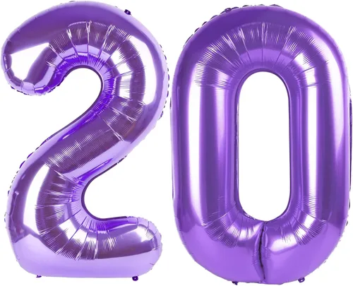 Vista 147 de Globos con números de 40 pulgadas, color negro, para decoraciones de cumpleaños de 10 a 100 años Jumbo 40In & Vibrant Color, With Hanging Holes