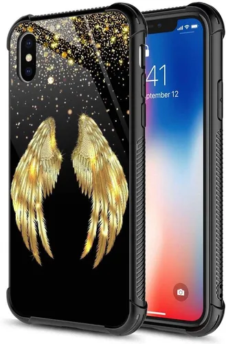 Vista 38 de CARLOCA Funda compatible con iPhone Xs, diseño gráfico a prueba de golpes, antiarañazos, protección contra caídas para iPhone X/XS Familia de jirafa