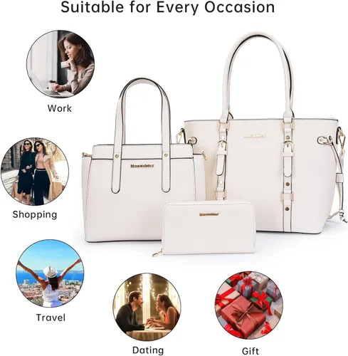 Vista 2 de Montana West Monederos y bolsos para mujer, juego de 3 piezas de bolso y cartera