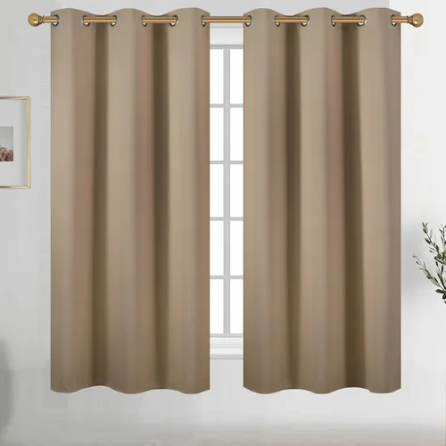 Vista 147 de Diraysid Cortinas opacas beige con ojales para dormitorio, con aislamiento térmico, cortinas de oscurecimiento de habitación, 38 x 54 pulgadas, 2