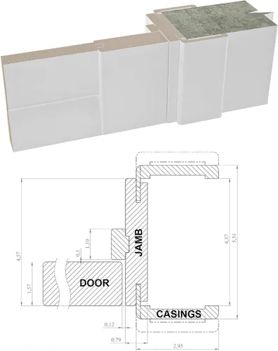 Vista 5 de Pantry Kitchen Lite - Puerta de 24 x 80 pulgadas con herrajes Quadro 4113 Seda blanca con vidrio opaco esmerilado Adornos de marco de un solo