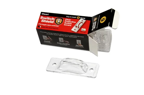 Vista 7 de Protectores de interruptor de luz transparente, paquete de 3, estilo de palanca Cubierta de seguridad para niños Protección para interruptor