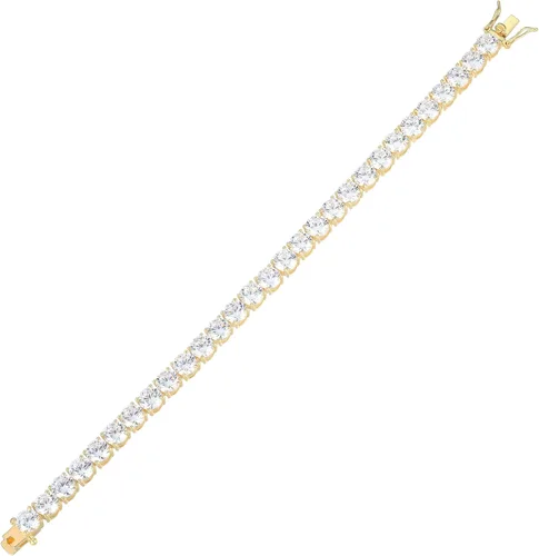 Vista 2 de Tienda Essentials Brazalete de tenis de plata de ley con circonia cúbica de corte redondo