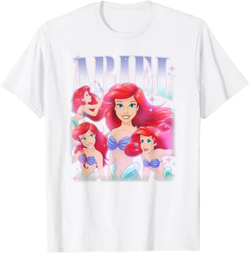 Vista 58 de Disney Camiseta de la princesa Ariel de la Sirenita Multi Pose, Negro