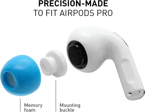 Vista 4 de Eartune Fidelity UF-A - Puntas de espuma viscoelástica para AirPods Pro (1ª y 2ª generación), protector de cera integrado, comodidad mejorada