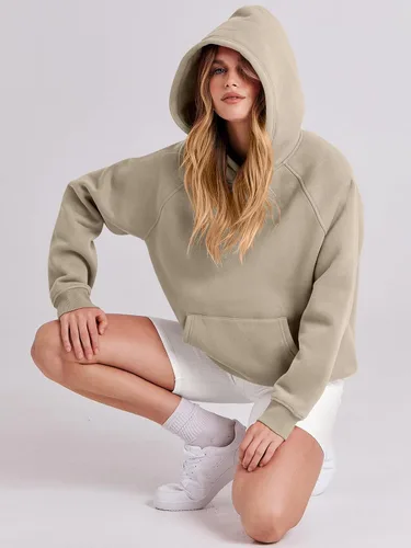 Vista 158 de ANRABESS - Sudaderas con capucha para mujer, sobre talla, de vellón de manga larga, modelo de 2024, para otoño