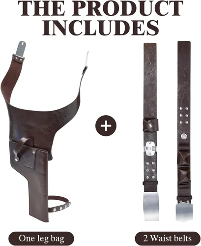 Vista 4 de Funda para cinturón de disfraz de cosplay para hombre, accesorios de piel sintética para Halloween