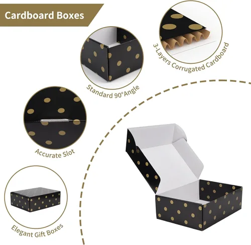 Vista 4 de Hoikwo Paquete de 18 cajas de regalo de lujo de 12 x 9 x 4 pulgadas, color negro, a granel, vacías para regalos del día de la madre, cajas de regalo