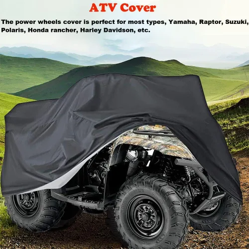 Vista 7 de Cubierta impermeable para cuatrimoto Quad ATC 4 ruedas, almacenamiento al aire libre, polvo, nieve, resistente a desgarros, cubiertas protectoras