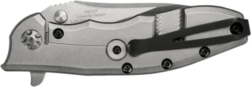 Vista 5 de Zero Tolerance 0562CF: Cuchillo plegable Hinderer Slicer; Hoja de acero satinado y lavado a la piedra CPM-20CV de 3.5 pulgadas, mango frontal