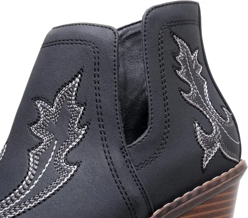 Vista 4 de Blikcon Botas vaqueras bordadas occidentales para mujer