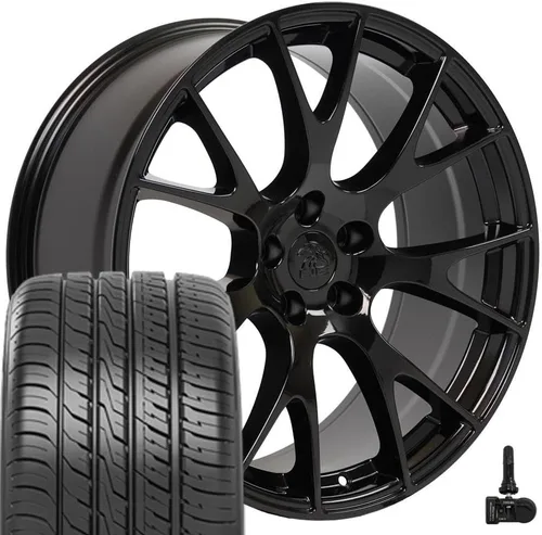 Vista 20 de OE Wheels DG15 20x9 Juego (4) neumáticos negros 5x115 y Ironman y TPMS