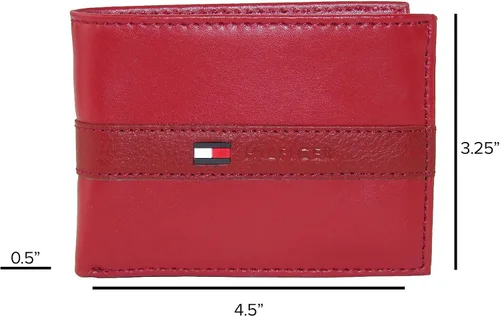 Vista 5 de Tommy Hilfiger Cartera de cuero genuino para hombre con múltiples ranuras para tarjetas