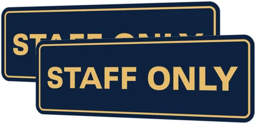 Vista 101 de All Quality Letrero estándar para pared o puerta Fácil instalación Señales de trabajo de oficina Seguridad mejorada – Negro – Pequeño