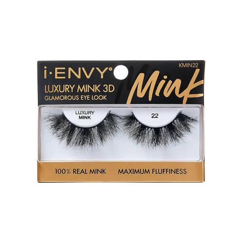 Vista 22 de i-ENVY Pestañas postizas de lujo de la colección de visón, pestañas 100% de visón real, aspecto glamoroso, pestañas de máxima esponjosidad 3D ángulo