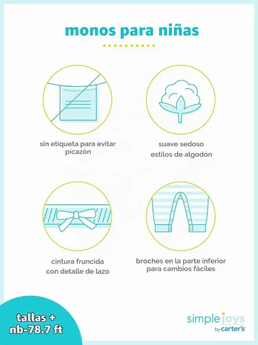 Vista 4 de Simple Joys by Carter's - Monos de moda para bebés, paquete de 2 Cisnes grises/rayas rosadas