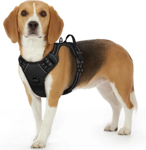 Vista 25 de Eagloo Arnés para perro pequeño, sin tirones, chaleco de servicio con tiras reflectantes y asa de control, ajustable y cómodo para caminar, arnés