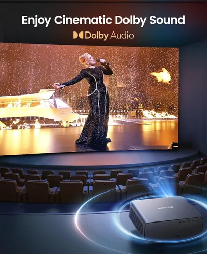Vista 8 de [Aplicación oficial integrada/soporte 4K/compacto] Proyector inteligente con WiFi6 y Bluetooth, proyector de películas al aire libre y DoIby