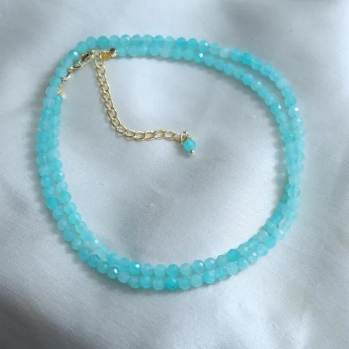 Vista 30 de Gempires - Collar de cuentas de piedras naturales hechas a mano, joyería de cristal hipoalergénica de 20 pulgadas, chapado en oro, joyería de moda