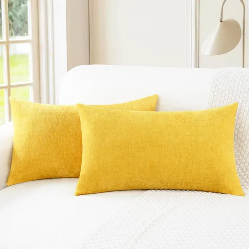 Vista 62 de CaliTime - Paquete de 2 fundas de almohada acogedoras para sofá, decoración del hogar, felpilla suave teñida sólida, 16 x 16 pulgadas, marrón Marrón