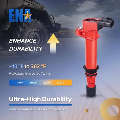 Vista 3 de ENA Juego de 6 bobinas de encendido rojas para UF270 56028138 compatible con Dodge Jeep Mitsubishi Dakota Durango 1500 Nitro Cherokee Commander