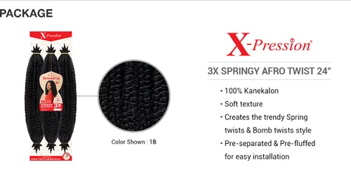 Vista 4 de Outre - Trenzas de ganchillo x-pression Twisted Up 3X Springy Afro Twist de 24 pulgadas (paquete de 3, 2)