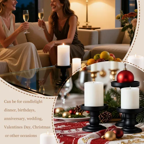 Vista 7 de Portavelas de cristal negro mate y soporte de vela cónico para centros de mesa de boda y decoración de mesa del hogar