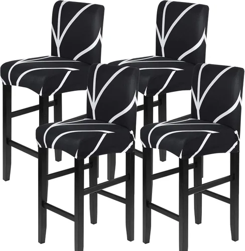 Vista 6 de Juego de 10 fundas para silla, fundas elásticas para sillas Parsons, de elastano, extraíbles, lavables, fundas protectoras para sillas de cocina