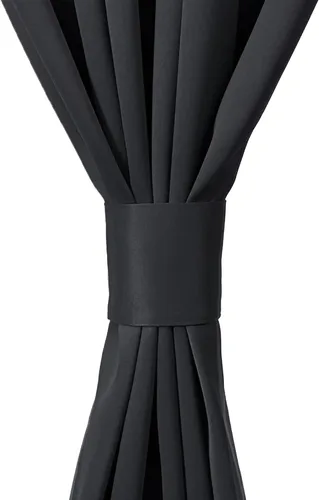 Vista 2 de YOUR CHAIR COVERS - Cortinas opacas de poliéster con ojales - (negro 52 x 63 pulgadas - juego de 2) - para oscurecer la habitación, dormitorio, sala