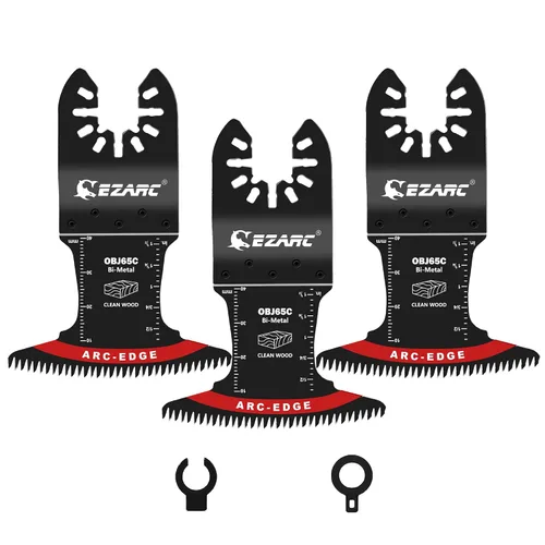 Vista 10 de EZARC Japanese Tooth Oscillating Saw Blade, 5 PCS Arc Edge Oscillating Multitool Blades Clean Cut for Wood, Plastic (Pack of 2)
