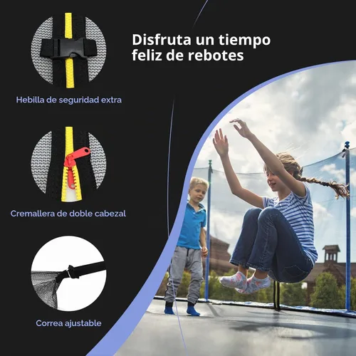 Vista 4 de Goplus Trampoline Net Replacement for 8FT 10FT 12FT 14FT 15FT 16FT Round Frame Trampolines, Weather-Resistant Breathable Safety Enclosure Net with
