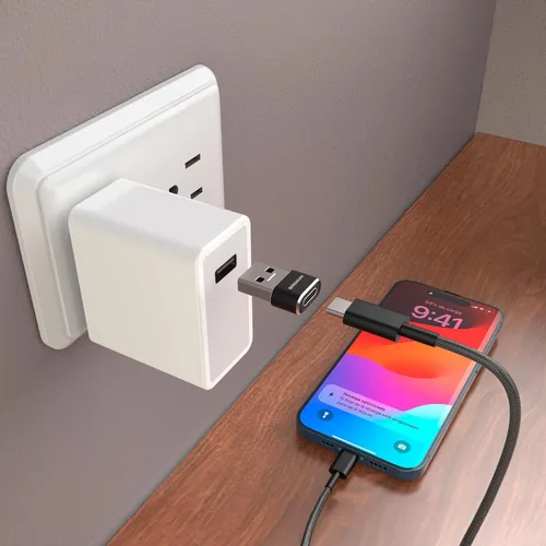 Vista 4 de Adaptador USB a USB C - iPhone 15, 16 carga y convertidor de datos tipo C hembra a tipo A macho, compatible con Samsung Galaxy, iPad, Apple Watch