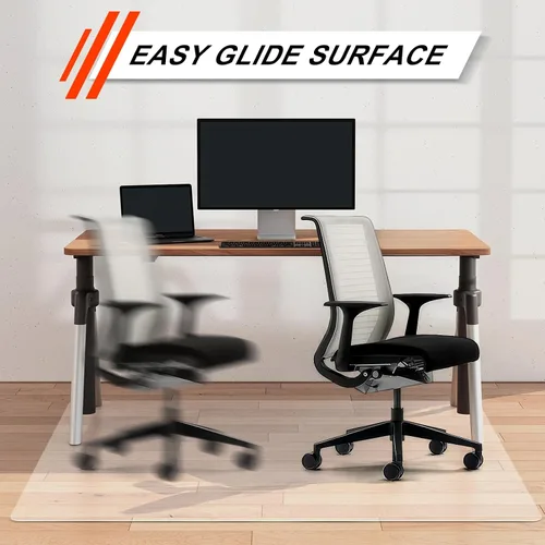 Vista 3 de Vicwe Tapete para silla de oficina para suelo de madera, 30 x 48 pulgadas, totalmente transparente, protector de silla de piso duro, fácil