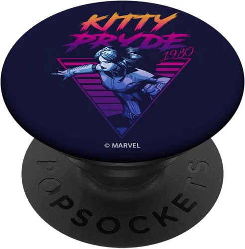 Vista 6 de Marvel X-Men Kitty Pryde Retro Neon Triangle PopSockets MagSafe PopGrip para iPhone